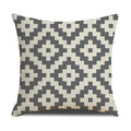 Axyaa Grey Geometric Linen Cushion Cover for Sofa Living Room Decor