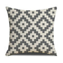 Axyaa Grey Geometric Linen Cushion Cover for Sofa Living Room Decor