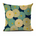 Axyaa Floral Wave Pattern Cotton Linen Throw Pillow Cover Home Decor Sofa 45x45cm