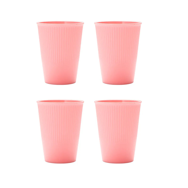 Axyaa Pink Plastic Reusable Cups for Home, Kitchen, Restaurant, Picnic, Camping - Set of 6