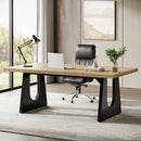 Axyaa Executive Desk with Double Wood Pedestal, Modern Style Large Office Computer Table