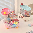 Axyaa Rotating Jewelry Organizer Tray with Lid for Earrings, Rings, and Necklaces