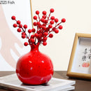 Pomegranate Ceramic Vase by Axyaa - Artful Flower Arrangement Vessels