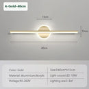 Axyaa LED Mirror Lamp Wall Light Black Gold Strip Fixture for Bathroom Toilet