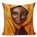 African Nation Women Portrait Pillow Cover for Home Decor by Axyaa