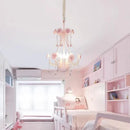 Axyaa Pink Rose Bouquet Chandelier for Girls Bedroom