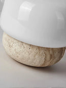 Axyaa Modern Travertine Mushroom Floor Lamp, Natural Yellow Stone LED for Living Room & Bedroom
