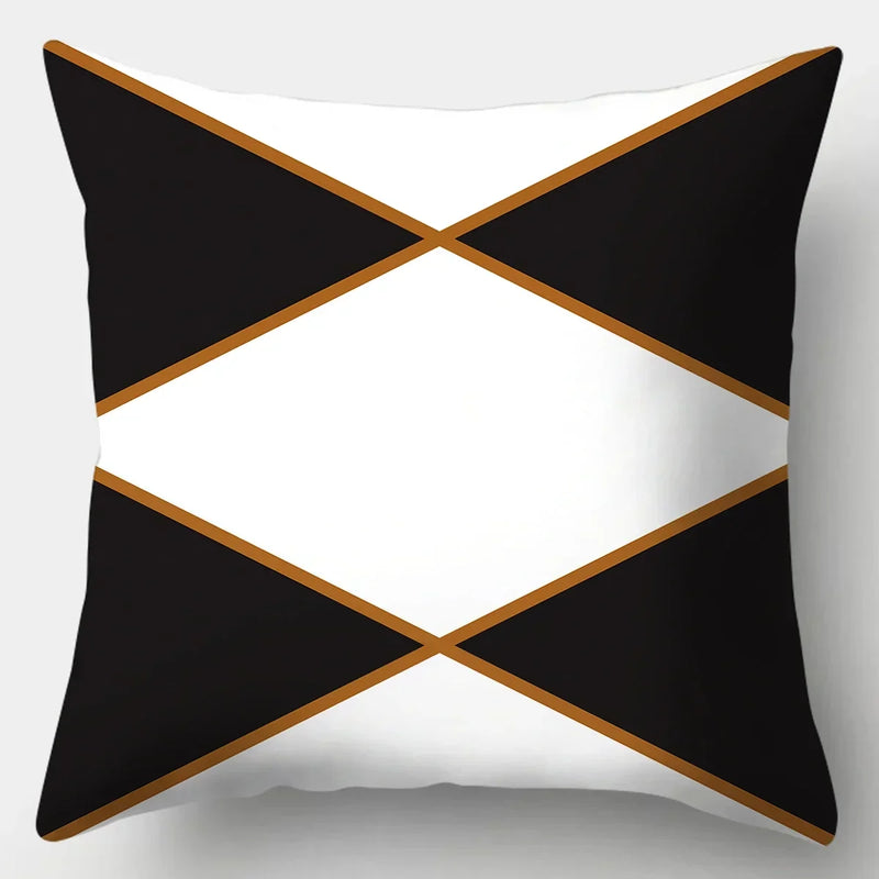 Axyaa Black White Modern Cushion Cover 45x45cm Polyester Decorative Pillow Case