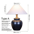 Axyaa Nordic Ceramic Table Lamp Modern Art LED Desk Light
