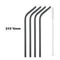 Axyaa Stainless Steel Drinking Straws Set with Cleaning Brush