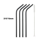 Axyaa Stainless Steel Drinking Straws Set with Cleaning Brush