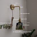 Axyaa Tiffany Style Glass Wall Light Fixture - Colorful LED Bedroom Lamp