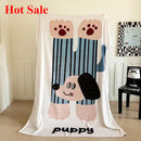 Axyaa Cartoon Animal Milk Fleece Flannel Blanket - Large Print Casual Nap Blanket