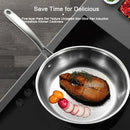 Axyaa 304 Stainless Steel Wok Frying Pan 28/30cm NonStick for Gas Stove Induction