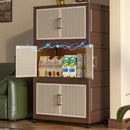 Axyaa 5-Tier Foldable Storage Cabinet with Wheels for Clothes Organization
