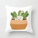 Axyaa Naughty Cat Home Decor Cushion Cover Square Polyester Pillowcase 45x45cm