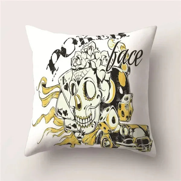 Skull Polyester Pillowcase 45X45CM Axyaa Home Decor Cushion Cover Square Sofa Decor