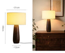 Axyaa Modern Ash Wood LED Bedside Table Lamp with Cloth Lampshade