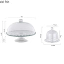 Axya Glass Cake Rack with Tall Feet - Dessert Display Tray for Kitchen