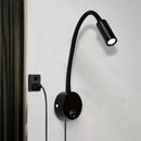 Axyaa Bronze Gooseneck LED Wall Lamp Sconce for Bedroom Reading Spotlight