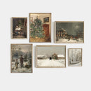 Winter Trees Canvas Print Nordic Wall Art Vintage Landscape Poster by Axyaa.