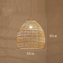 Wicker Chandelier for Dining Room Bedroom Study - Axyaa Chinese-Style Rural Homestay Folk Art
