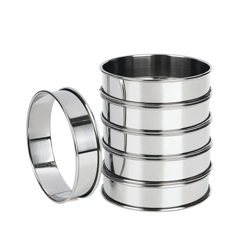 Axyaa Stainless Steel Muffin Rings - Non Stick Cake Cookie Mold