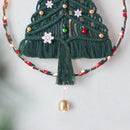 Handwoven Macrame Christmas Tree Wall Hanging with Bells & Snowflake - Axyaa Boho Decor