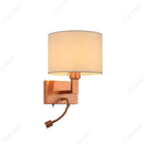 Axyaa LED Fabric Lampshade Wall Lamp with Adjustable Spotlight for Home and Hotel