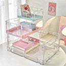 Axyaa Foldable Desk Pet Organizer with Transparent Large Capacity for Cosmetics and Stationery