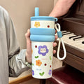 Axyaa Stainless Steel Thermal Water Bottle with Straw and Insulation