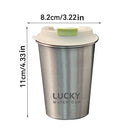 Axyaa Stainless Steel Coffee Mug with Lid, 400ml Water Cup, Leak Proof & Portable
