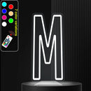 Axyaa Neon Letter Light Sign A-Z Alphabet with Color-Changing Illuminated Lights