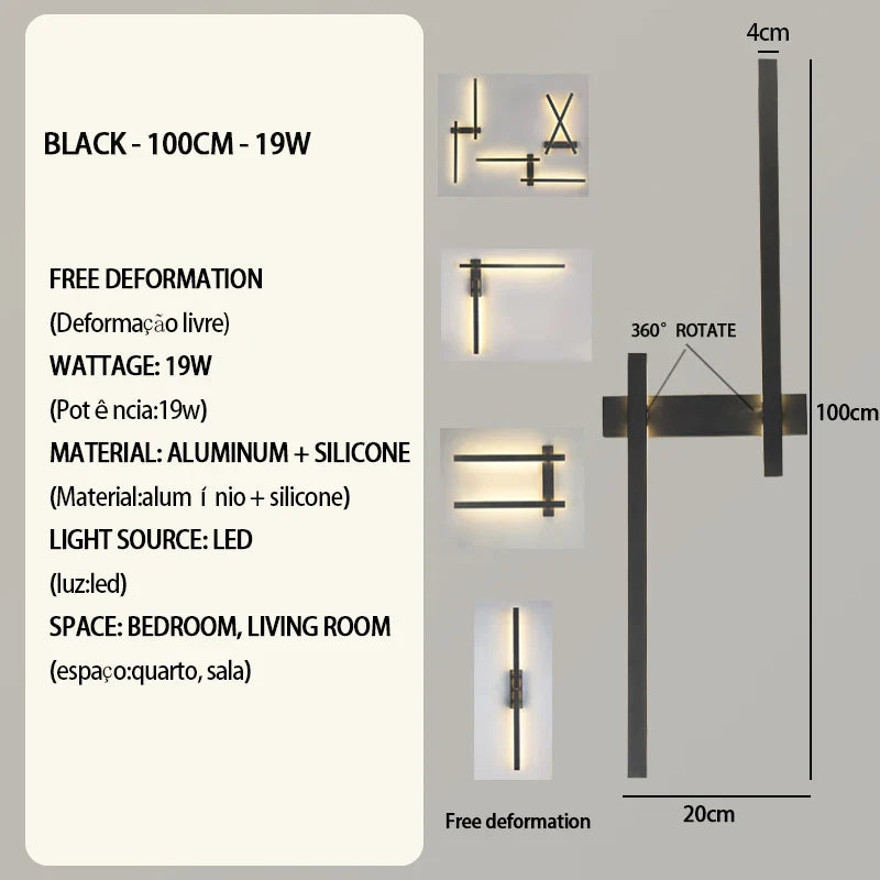 Axyaa Aluminum Deformable Wall Sconce - Modern Living Room & Corridor Lighting