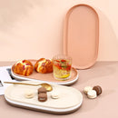 Axyaa Stackable Fruit Dessert Plates - Large Capacity Oval Food Serving Tray