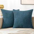 Axyaa Corduroy Boho Patchwork Pillow Cover