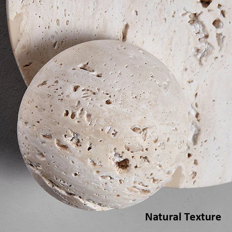 Axyaa White Cave Stone Disk Wall Lamp: Modern Room Decoration with LED Lights
