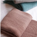 Axyaa Knitted Waffle Blanket Throw 130x240cm Warm Tassels Bedspread