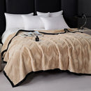 Axyaa Double Layer Rabbit Plush Blanket for Sofa and Air Conditioning