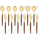 Axyaa Brown Gold Stainless Steel Tea Fork Spoon Set of 12 Kitchen Accessories