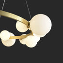 Axyaa Glass Ball LED Chandeliers: Modern Living Room Pendant Lamps, Black Gold Hanging Light Fixtures