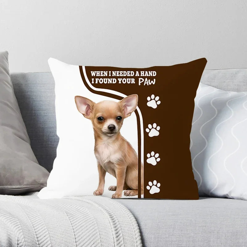 Axyaa American Akita Print Pillowcase: Cute Dog Cushion Cover for Home and Car