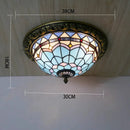 Axyaa Pastoral Glass Ceiling Lamp - European Style Colorful Round Fixture