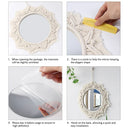 Nordic Boho Macrame Round Wall Mirror by Axyaa - Home Decor Crafts