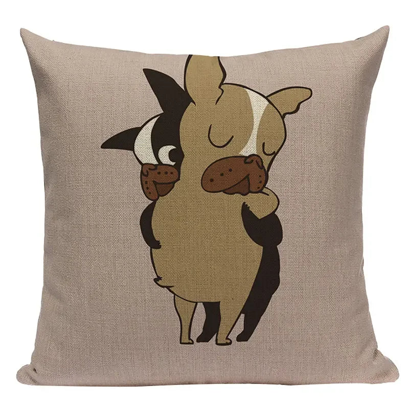 Axyaa Love Pug Dog Cushion Cover Sleep Dog Throw Pillow Case
