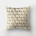 Axyaa Golden Letter Geometric Pillow Case - Elegant Home Decor Choice