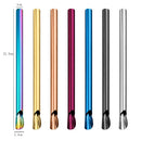 Axyaa Stainless Steel Straw Spoon Set for Milkshake Smoothie Bar - Pack of 10