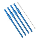 Axyaa Glass Drinking Straw Set with Brush - 4Pcs Smoothies Cocktails Bar Accessories
