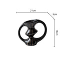 Axyaa Hollowed-out Handle Ceramic Vase: Geometric Flower Arrangement Home Decor Pot