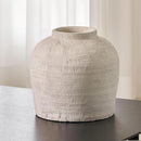 White Ceramic Vase, Rustic Zen Style, Terra Cotta Pitcher, Distressed Farmhouse Decor, Pottery Vase